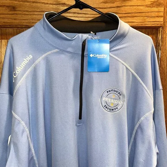 NWT Columbia Golf Quarter Zip Athletic Light Blue Men 3XL Pullover Casual - Picture 3 of 9